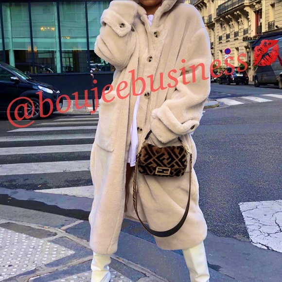 H&M Hooded Faux Fur Teddy Coat - Picture 3 of 8